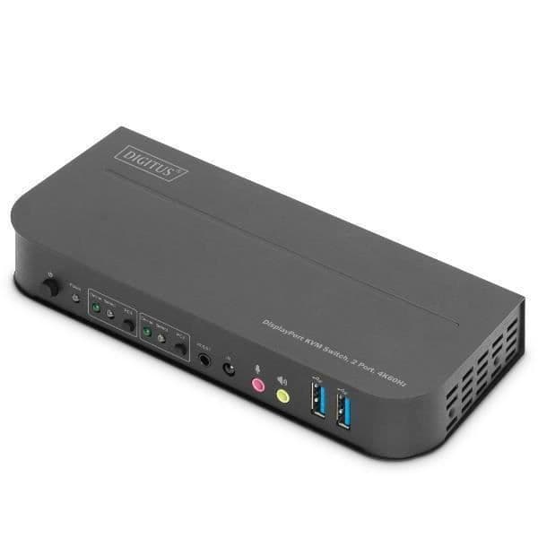 KVM-switch - Digitus av Assmann - 2x1 - HDMI och DisplayPort - USB - Svart