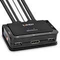 Miniatyrbild 3 av 4: LINDY KVM-switch DisplayPort 2 portar 1.2 USB 2.0 och ljudkablar inbyggda