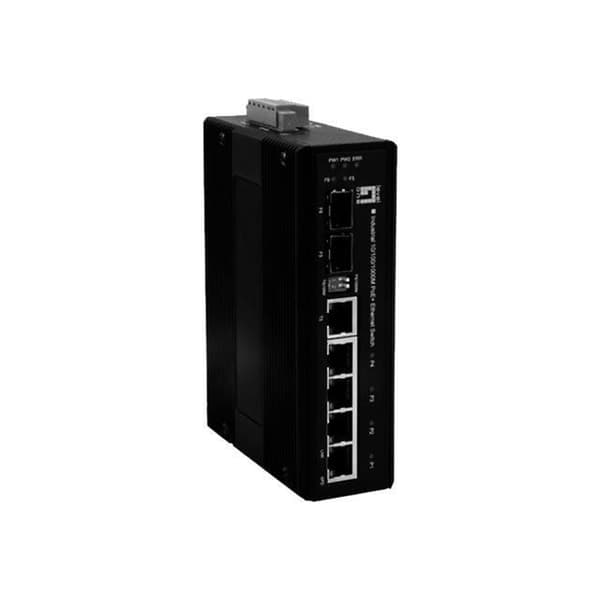LevelOne Infinity IES-0620 Unmanaged Switch 4 x 10-100-1000 (PoE+) + 1 x Gigabit SFP + 1 x Combo Gigabit SFP... Svart