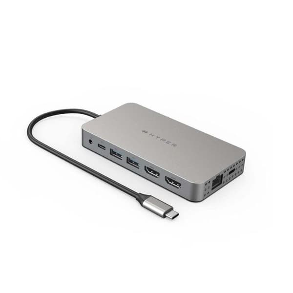 USB-C-hub - HyperDrive - 10 i 1 - 4K HDMI - Snabbladdning - Dubbel 4K-skärm