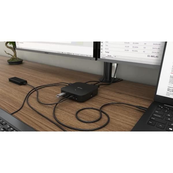 i-tec - USB-C 2x4K dockningsstation med 100W PD-nätadapter