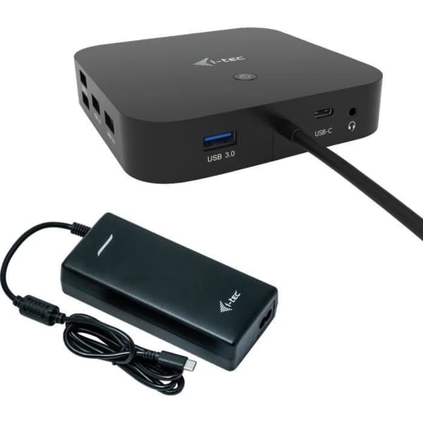 i-tec - USB-C 2x4K dockningsstation med 100W PD-nätadapter