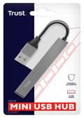 Miniatyrbild 5 av 6: Mini USB Hub - TRUST - Halyx - 4 portar - USB 2.0 - Grå färg