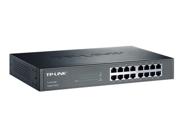 TP-Link TL-SG1016D 16-Port Gigabit Switch - Switch - ikke-styrt - 16 x 10/100/1000 - stasjonær