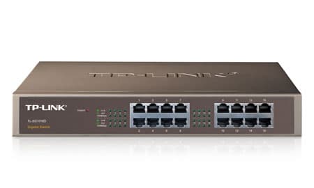 TP-Link TL-SG1016D 16-Port Gigabit Switch - Switch - ikke-styrt - 16 x 10/100/1000 - stasjonær