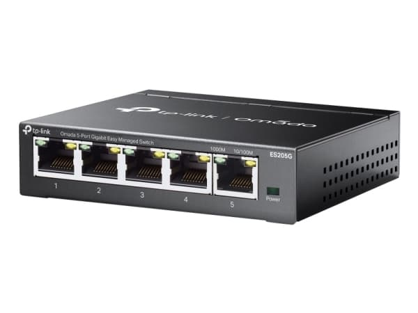 TP-Link Omada ES205G Network Switch Managed Gigabit Ethernet (10/100/1000) Svart
