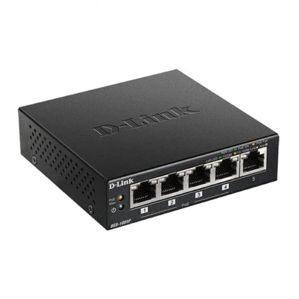 Switch D-Link DGS-1005P/E LAN PoE Svart