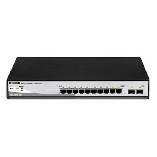 Skrivbords omkopplare D-Link DGS-1210-10P         10 Puertos RJ45 Svart