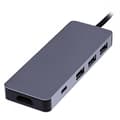 Miniatyrbild 3 av 4: Adaptator och omvandlare - Tnb - USB-C HUB 6 I 1 - Aluminium - Plug &amp; Play - Siderisk grå