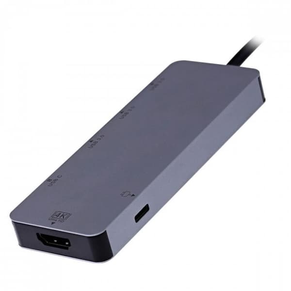 Adaptator och omvandlare - Tnb - USB-C HUB 6 I 1 - Aluminium - Plug &amp; Play - Siderisk grå