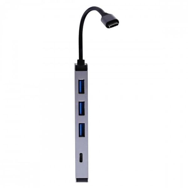 Adaptator och omvandlare - Tnb - USB-C HUB 6 I 1 - Aluminium - Plug &amp; Play - Siderisk grå