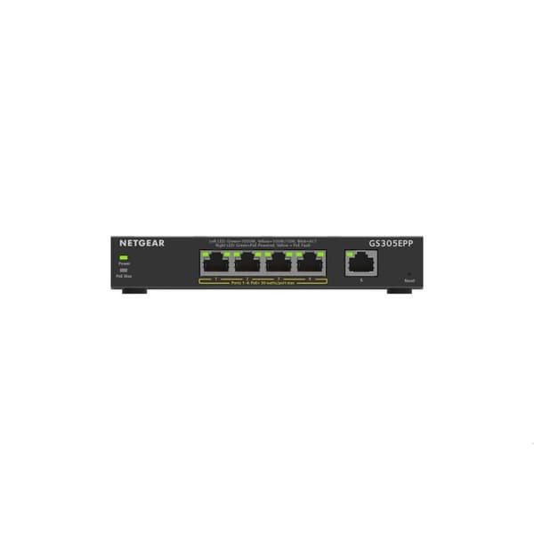 Switch Ethernet PoE 5 portar - NETGEAR - GS305EPP - Smart hanterbar - Tyst - 120W PoE+
