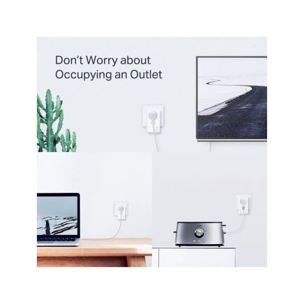 TPLINK AV1000 2P Gigabit Passthrough PW AV1000 2-Port Gigabit Passthrough Powerline Starter Kit