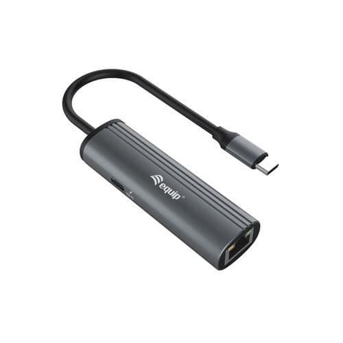 UTRUSTNING 133486 USB TYP-C HUB & KONCENTRATOR 1000 MBIT-S SVART, GRÅ