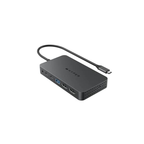USB-C-adapter - Hyper - HD70002GL - 7 portar - Dubbel HDMI 4K - Snabbladdning 100W