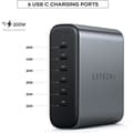 Miniatyrbild 4 av 4: USB-C-laddare - Satechi - 200W - 6 port - GaN-teknik - Snabbladdning