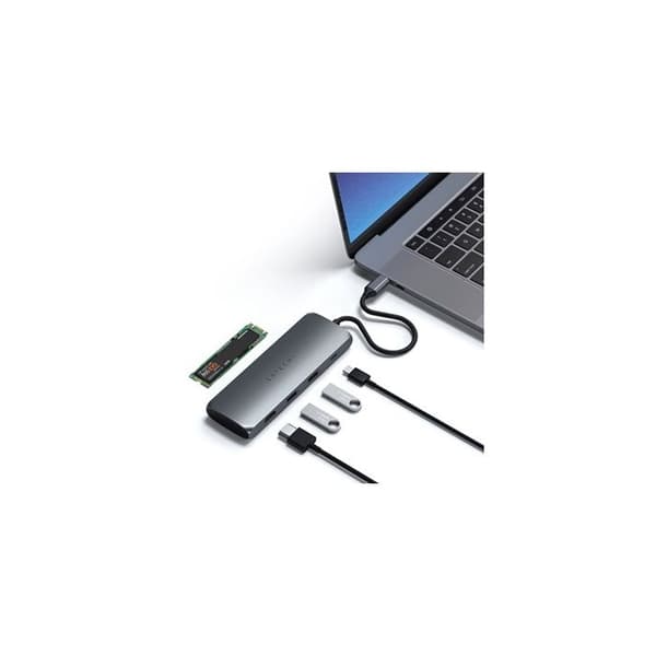 USB-C-hub - Satechi - 4 i 1 - Inbyggd SSD - HDMI 4K - USB-C PD uppladdning 100W