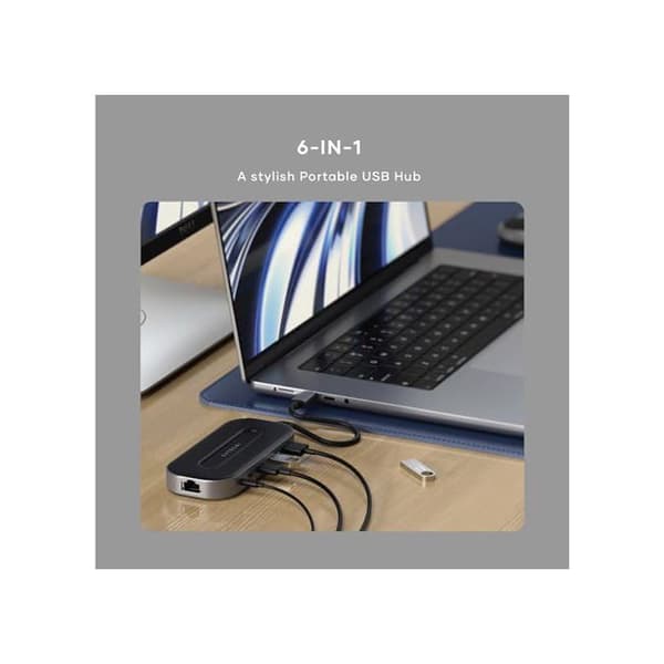 USB-4 Hub - Satechi - 6 i 1 - Ethernet 2.5G - 6 portar - Kompatibel med flertalet enheter