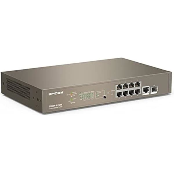 Switch - IPCOM - G5310P-8-150W - 8GEP+1GE+1SFP - PoE - HANTERABAR Grå