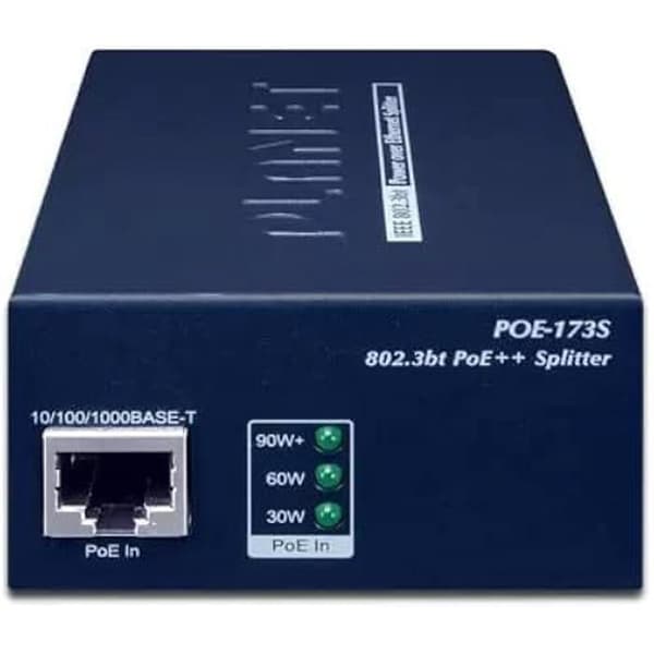 Nätverksdelare - PLANET - POE-173S - Power Over Ethernet - Svart - Gigabit Ethernet