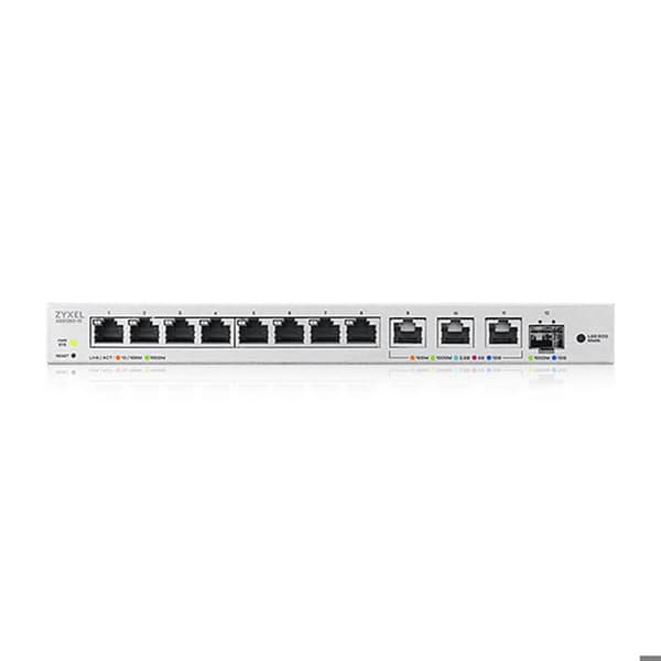 MultiGig Switch - ZYXEL - XGS1250-12 - 12 portar - 10G SFP+ - Tyst drift