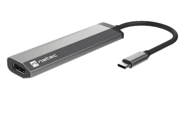 NATEC Fowler Slim Wired USB 3.2 Gen 1 (3.1 Gen 1) Typ-C Svart, Krom