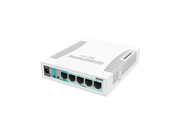 MikroTik RouterBOARD RB260GSP - Switch - Styrt - 1 x 10/100/1000 (PoE) + 4 x 10/100/1000 (PoE Passthrough) + 1 x SFP - stasjonær - PoE Hvit