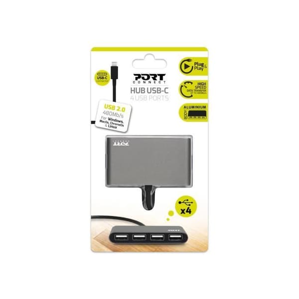 port anslut usb hub 4 port usb 2.0 till typ c