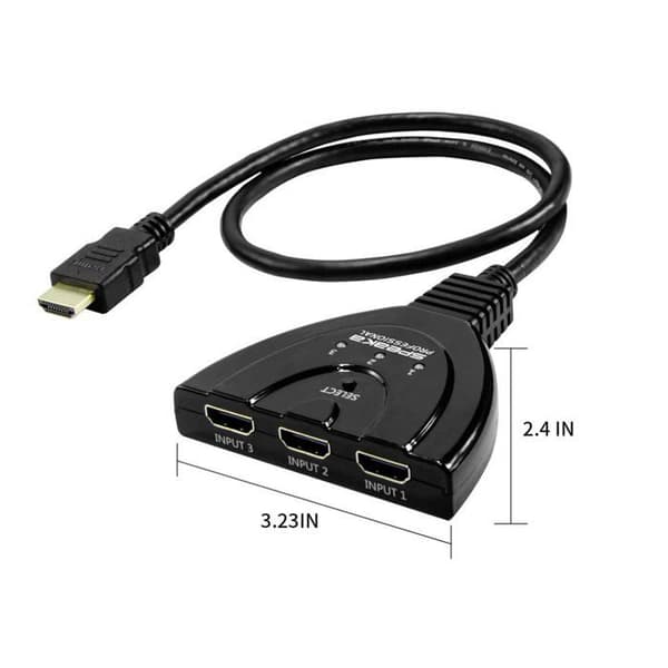 SpeaKa Professional SP-HDSW-200 3-ports HDMI Switch kompatibel med Ultra HD 7680 x 4320 pixlar