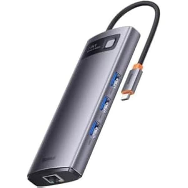 7 i 1 dockningsstation - BASEUS - Metal Gleam - USB-C till 3 x USB 3.0 - 2 x HDMI - Ethernet RJ45