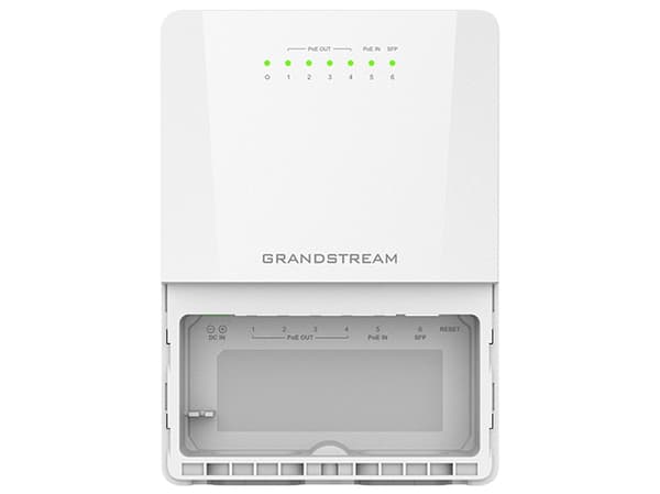 Grandstream GWN7710 Series GWN7710R - Switch - Administrerad - 5 x 10/100/1000 (PoE) + 1 x 1/2.5G SFP - pålmonterbar, väggmonterbar, DIN-skenmonterba