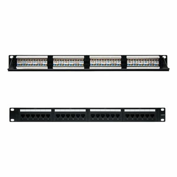 24-port UTP kategori 6 Patch Panel NANOCABLE 10.21.3124 19" RJ45 Sort Sort