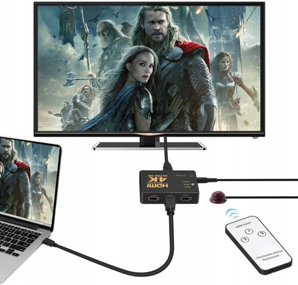 SWITCH 3x HDMI SWITCH SPLITTER ULTRA HD 4K