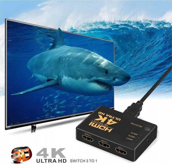 SWITCH 3x HDMI SWITCH SPLITTER ULTRA HD 4K