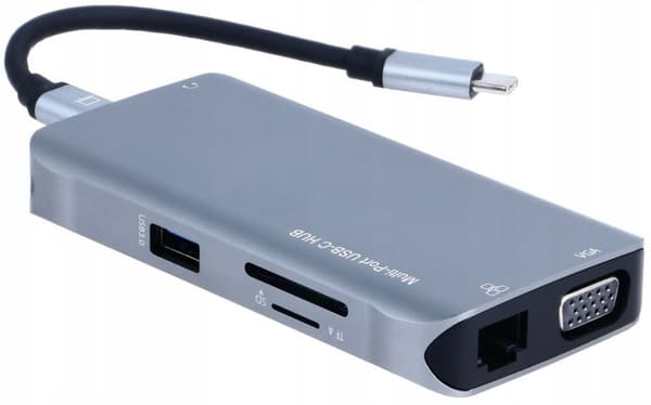 Adapter HUB USB-C HDMI VGA LAN MacBook Station 10in1