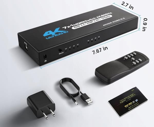SWITCH HDMI 2.0 7x1 SWITCH 4K/60Hz HDR 8:8:8