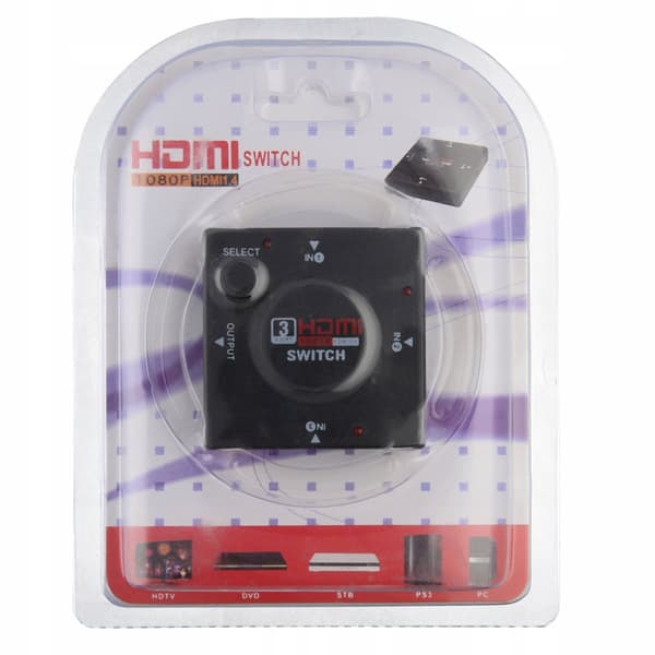 SWITCH 3x HDMI SWITCH SPLITTER FULL HD