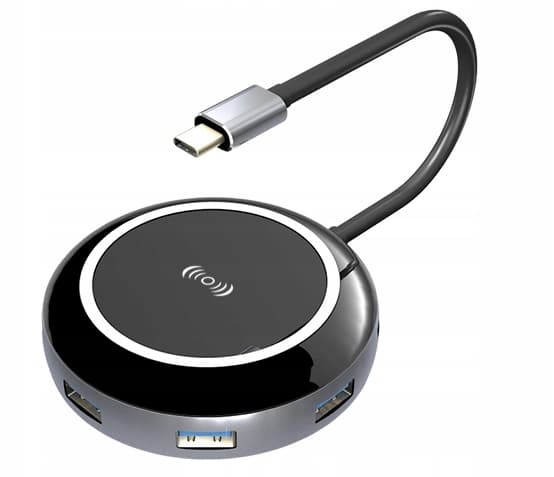 Induktionsladdare + USB-C HUB 3.0 HDMI LAN-adapter