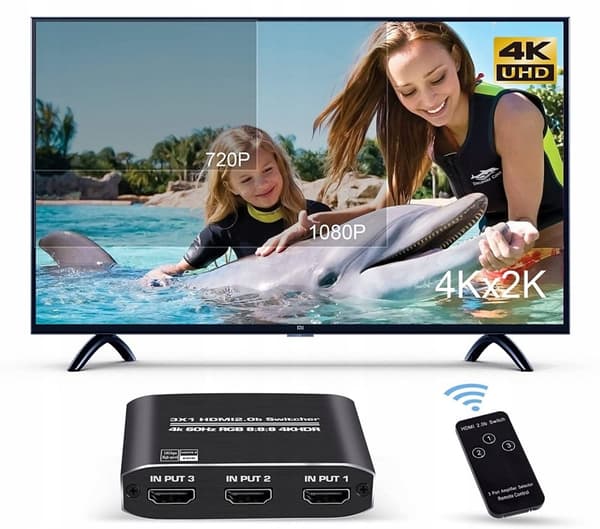 VAIHDA HDMI 2.0b 3x1 SPLITTER 4K/60HZ HDCP 2.2