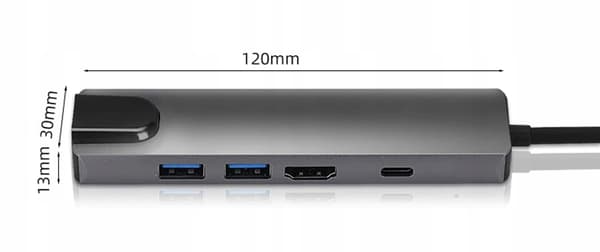 ADAPTER 5w1 USB-C Thunderbolt 3 HDMI 4K MacBook M1