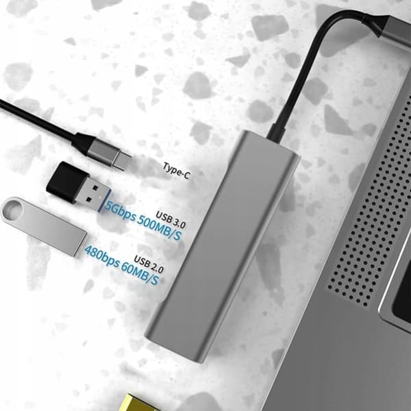 HUB USB-C ADAPTER HDMI USB 3.0 PD MacBook M1 4w1