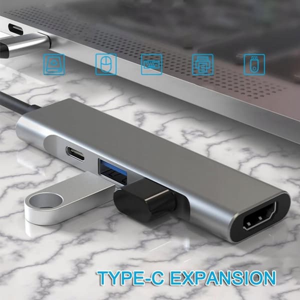 HUB USB-C ADAPTER HDMI USB 3.0 PD MacBook M1 4w1
