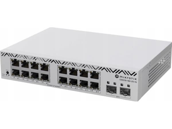 MikroTik CSS318-16G-2S+IN - Switch - smart - 16 x 10/100/1000 + 2 x 10 Gigabit SFP+ - rackmonterbar