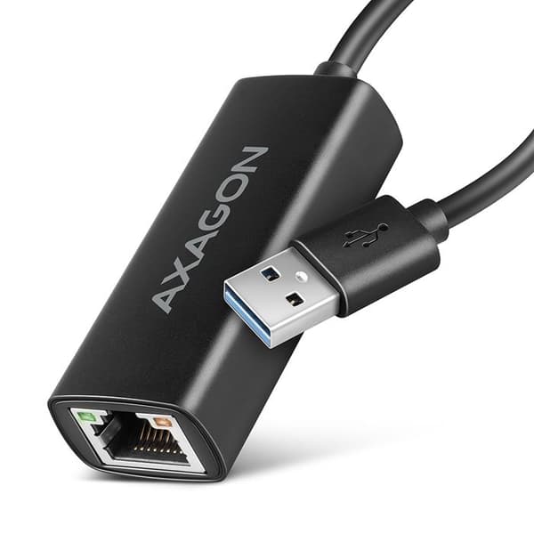USB-A till Gigabit Ethernet-adapter - AXAGON - ADE-AR - Plug and Play - Systemkompatibla - 1 Ethernet-port Svart
