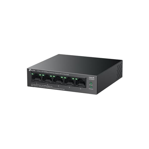 TP-Link LiteWave LS105P Hallitsematon Fast Ethernet (10/100) Power over Ethernet (PoE) Musta