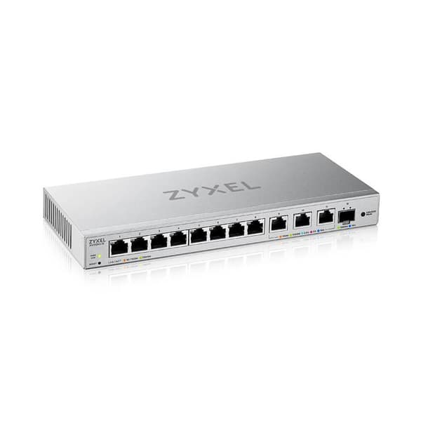 MultiGig Switch - ZYXEL - XGS1250-12 - 12 portar - 10G SFP+ - Tyst drift Grå