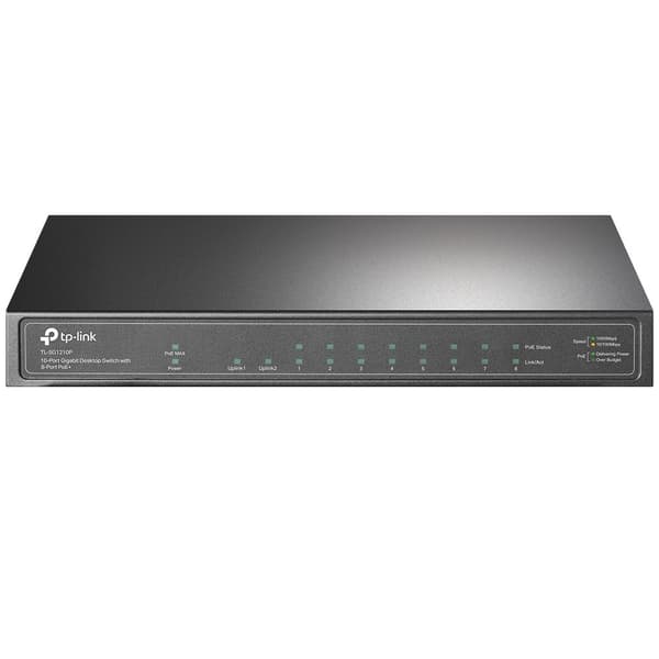 TP-Link 10-portars Gigabit Desktop Switch med 8-portars PoE+ Grå