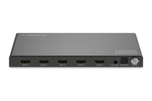 DIGITUS - Video/audio switch - 8K, 4x1 - 4 x HDMI - stasjonær