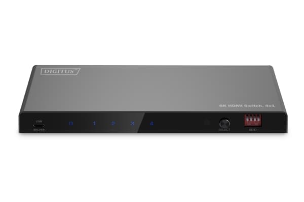 DIGITUS - Video/audio switch - 8K, 4x1 - 4 x HDMI - stasjonær