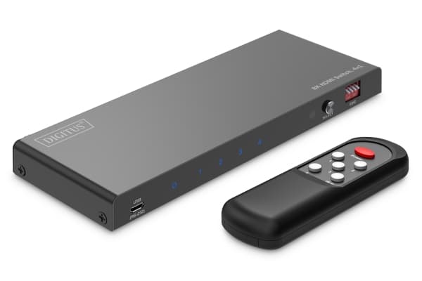 DIGITUS - Video/audio switch - 8K, 4x1 - 4 x HDMI - stasjonær
